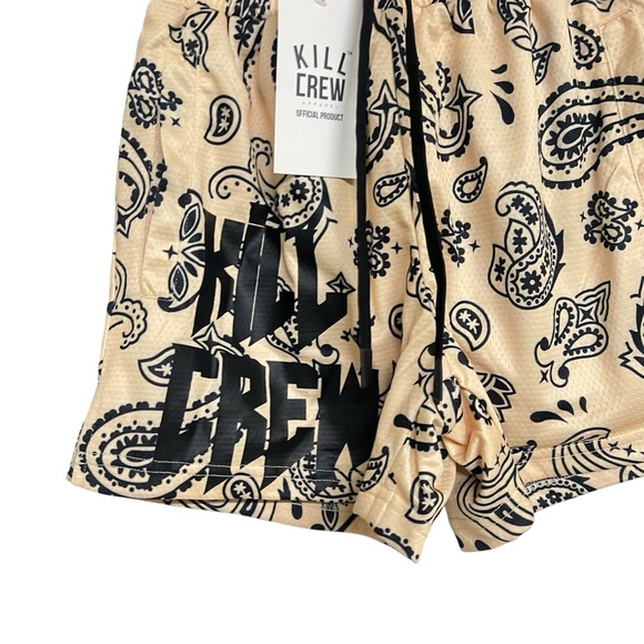 New Mens Kill Crew Muay Thai Mid Thigh Cut Bandana Shorts - Picture 2 of 6